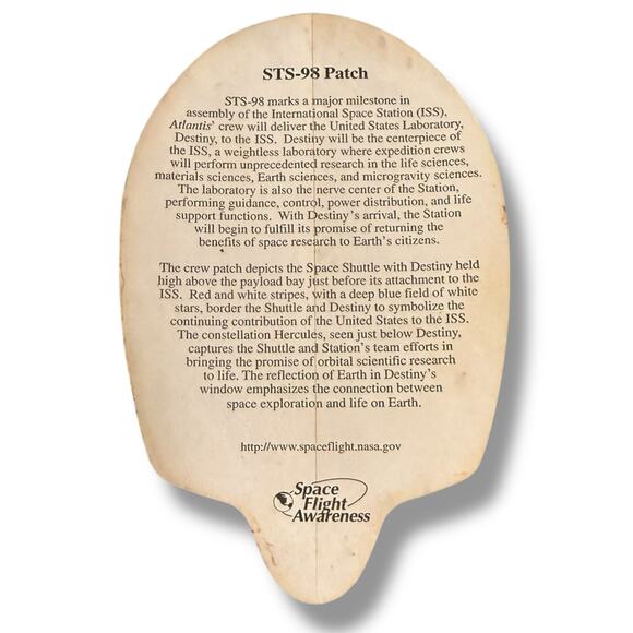 Vintage STS-98 Space Shuttle Mission Sticker Destiny Laboratory Module - Picture 2 of 4